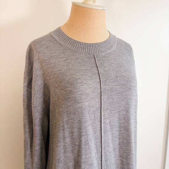H&M Gray Knit Sweater Tunic Dress With High Side Slits - Picture 6 of 11